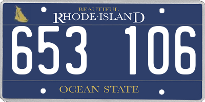 RI license plate 653106