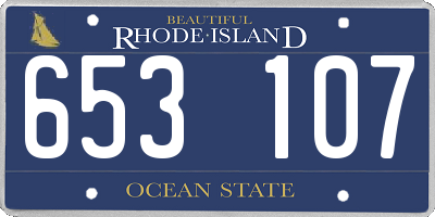 RI license plate 653107