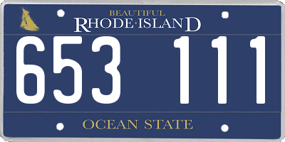 RI license plate 653111