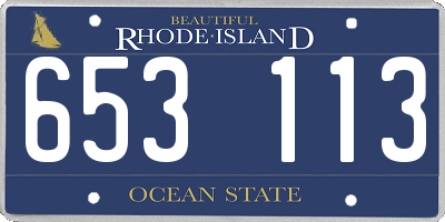 RI license plate 653113
