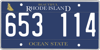 RI license plate 653114