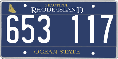 RI license plate 653117