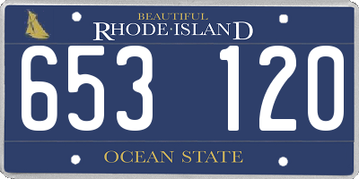 RI license plate 653120
