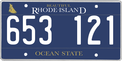 RI license plate 653121