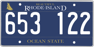 RI license plate 653122