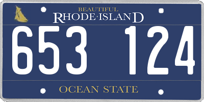 RI license plate 653124