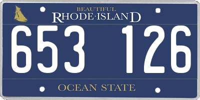 RI license plate 653126