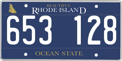 RI license plate 653128