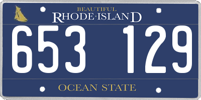 RI license plate 653129