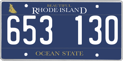 RI license plate 653130