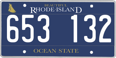 RI license plate 653132