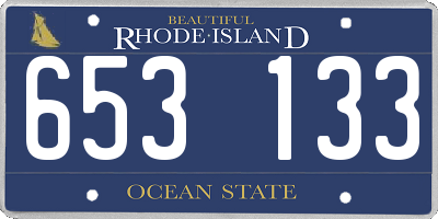 RI license plate 653133