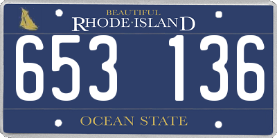 RI license plate 653136
