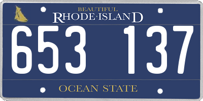 RI license plate 653137
