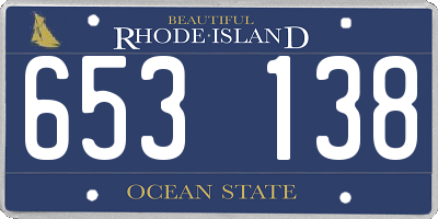 RI license plate 653138