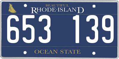 RI license plate 653139