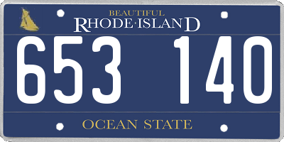 RI license plate 653140