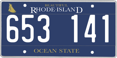 RI license plate 653141