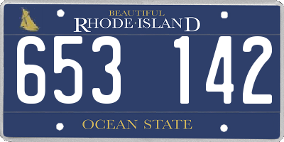 RI license plate 653142