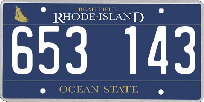 RI license plate 653143