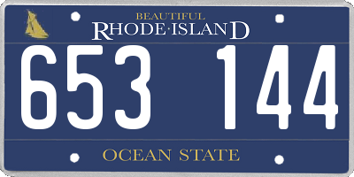 RI license plate 653144