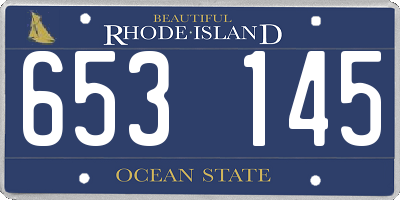 RI license plate 653145