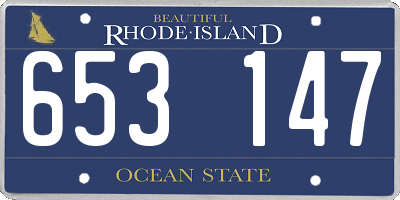 RI license plate 653147
