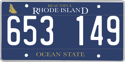 RI license plate 653149