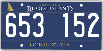 RI license plate 653152