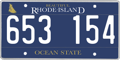 RI license plate 653154