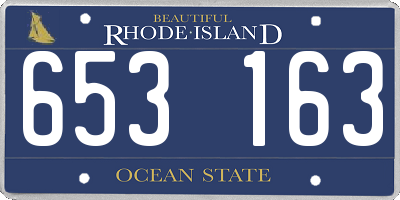 RI license plate 653163
