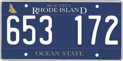 RI license plate 653172