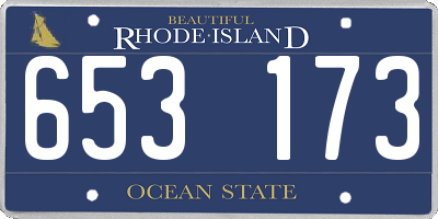 RI license plate 653173