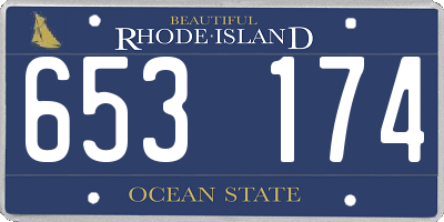 RI license plate 653174