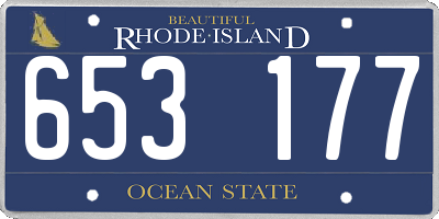 RI license plate 653177