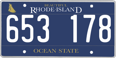 RI license plate 653178