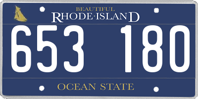 RI license plate 653180