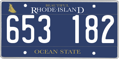 RI license plate 653182