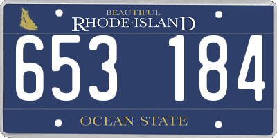 RI license plate 653184