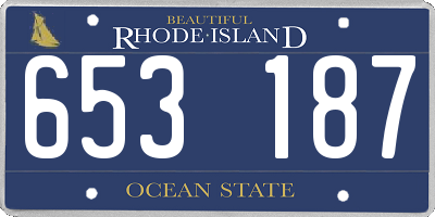 RI license plate 653187