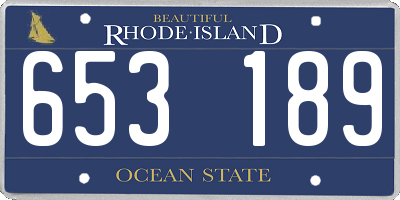 RI license plate 653189