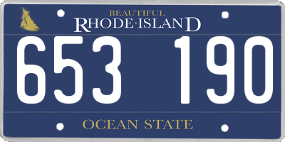 RI license plate 653190