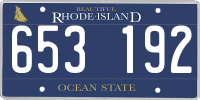 RI license plate 653192