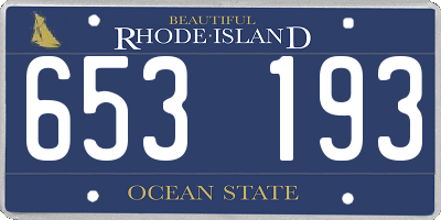RI license plate 653193