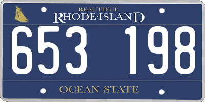 RI license plate 653198