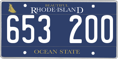 RI license plate 653200