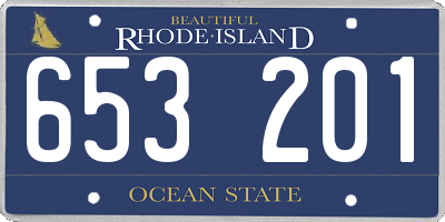 RI license plate 653201