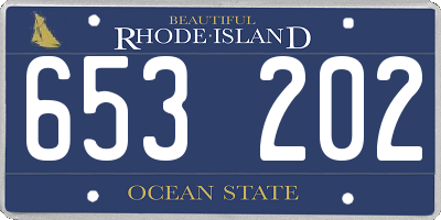 RI license plate 653202