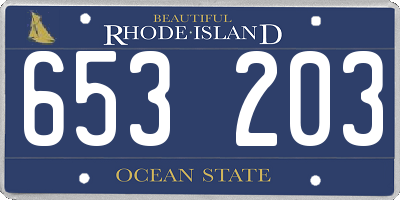 RI license plate 653203