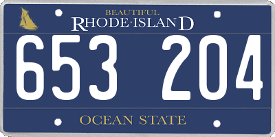 RI license plate 653204